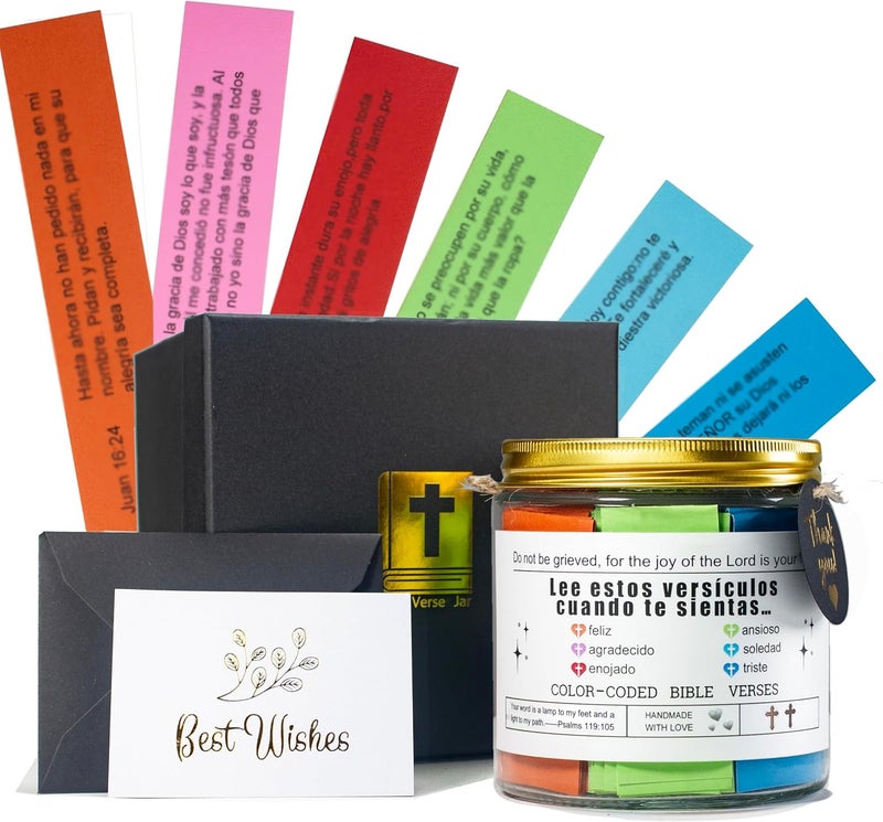 CODINOO Leeme Cuando te Sientas Versículos en Español(120pcs),Frasco de Versículos Bíblicos en Español,Inspirational Bible Verse in Jar Spanish Version,Biblical Gifts in Spanish,Regalos Cristianos para Mujer - Image 1
